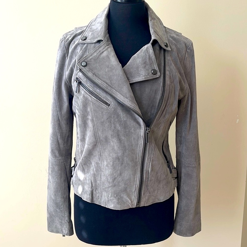 Bagatelle biker jacket genuine suede leather